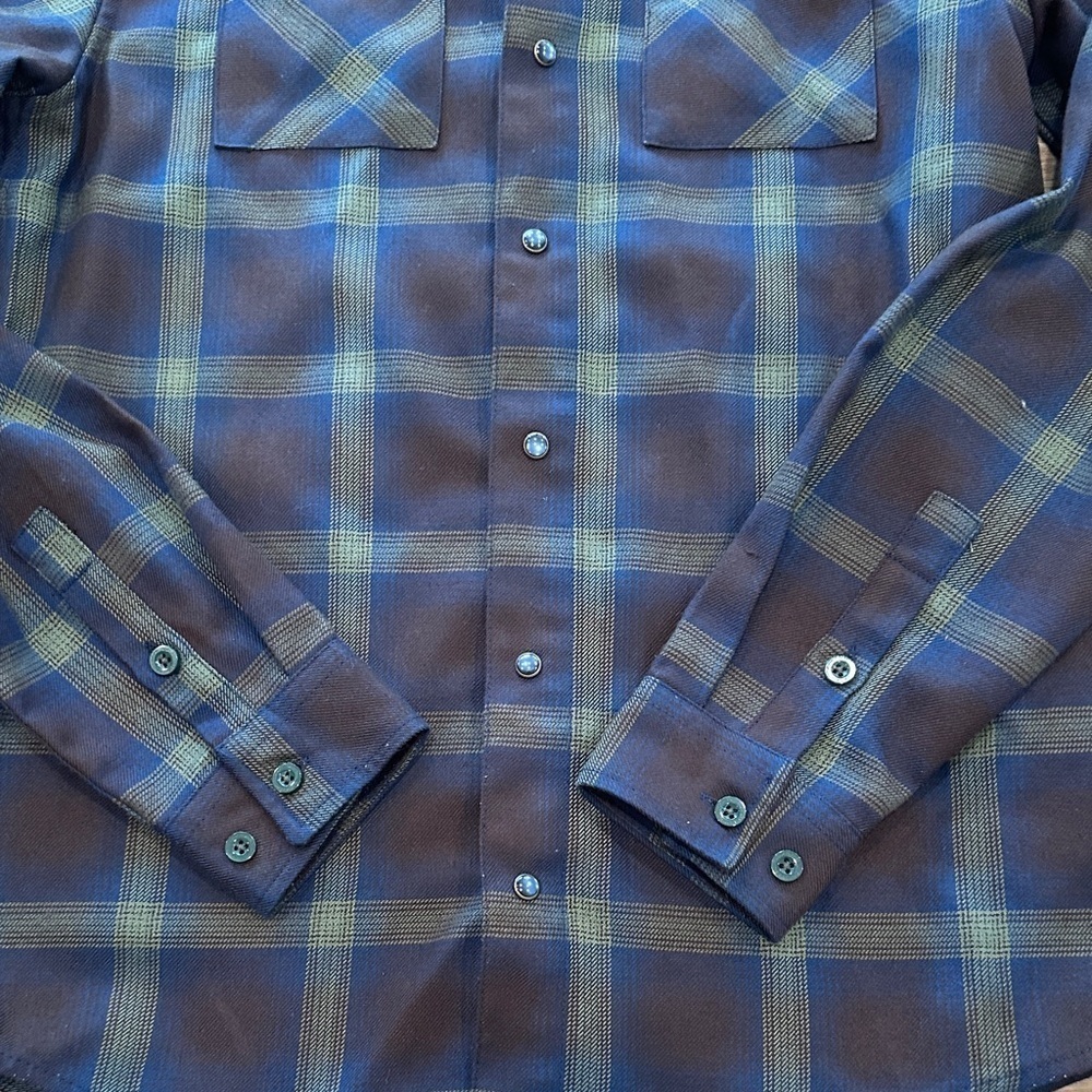 DIXXON Youth Boys Plaid Shirt - Navy and Olive - Picture 5 of 5